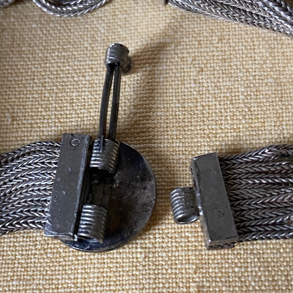 VTG I 900 Silver & Niello Bracelet & Earrings Set - Picture 13 of 16